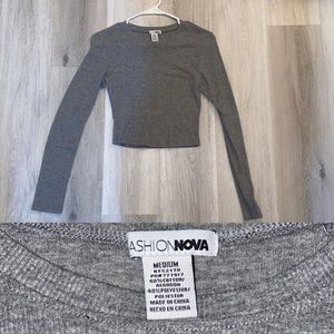 Fashion Nova Long Sleeve Crop Top